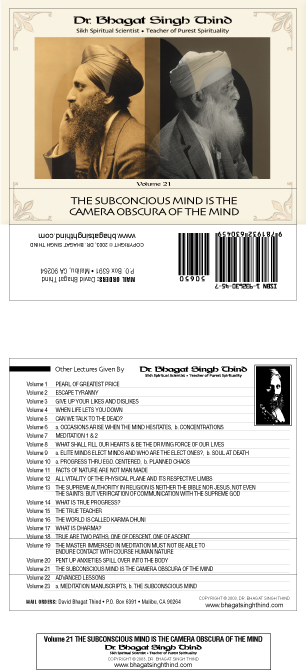 Volume 21. The Subconscious Mind Is the Camera Obscura